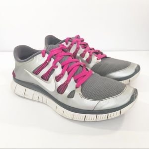 Nike Free 5.0 Women’s Running Sneaker Silver/Pink